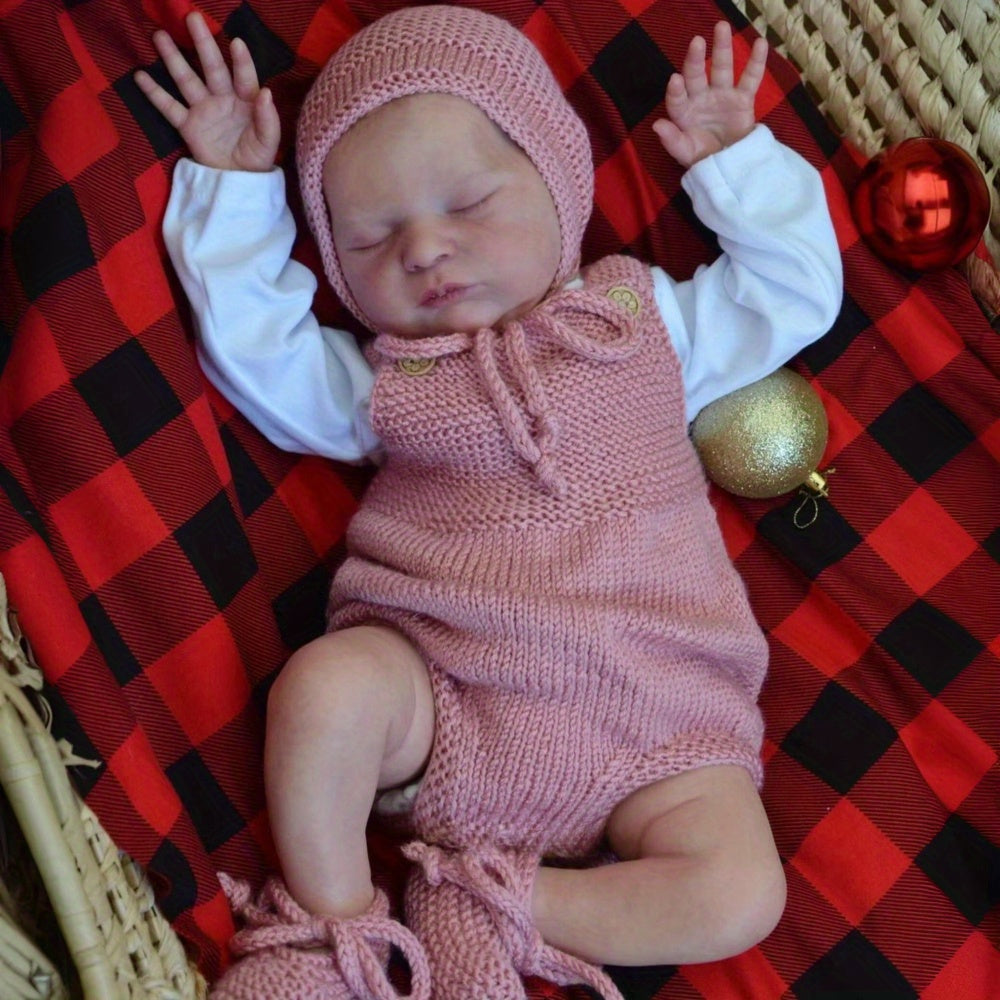 50cm Soft Body Sleeping Laura Reborn Doll In Pink Sweater