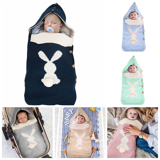 Warm Knit Fleece Bunny Sleeping Bag For 17-24 Inches Reborn Dolls
