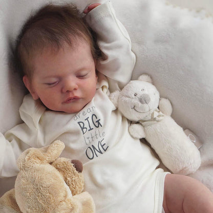 18 Inches lifelike reborn dolls with closed eyes and hair-Sam
