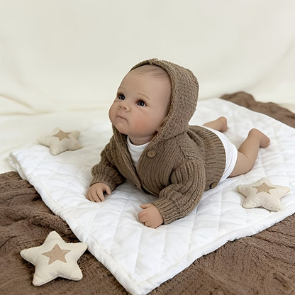 48cm Realistic Open Eyes Bettie Reborn Baby Girl In Brown Sweater
