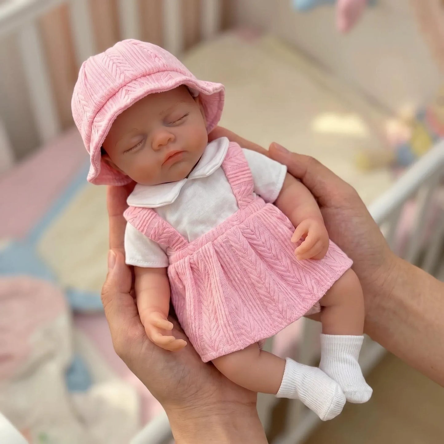 30cm Full Silicone Irys Reborn Doll Girl in Pink Dress