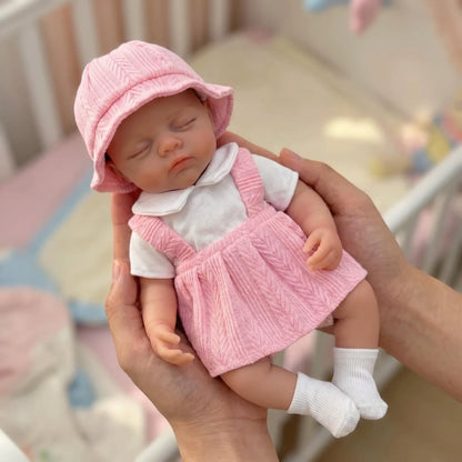 30cm Full Silicone Irys Reborn Doll Girl in Pink Dress
