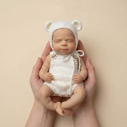 30cm Full Silicone Pascale Reborn Doll Girl in White Outfits