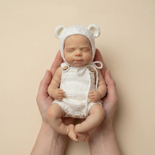30cm Full Silicone Pascale Reborn Doll Girl in White Outfits
