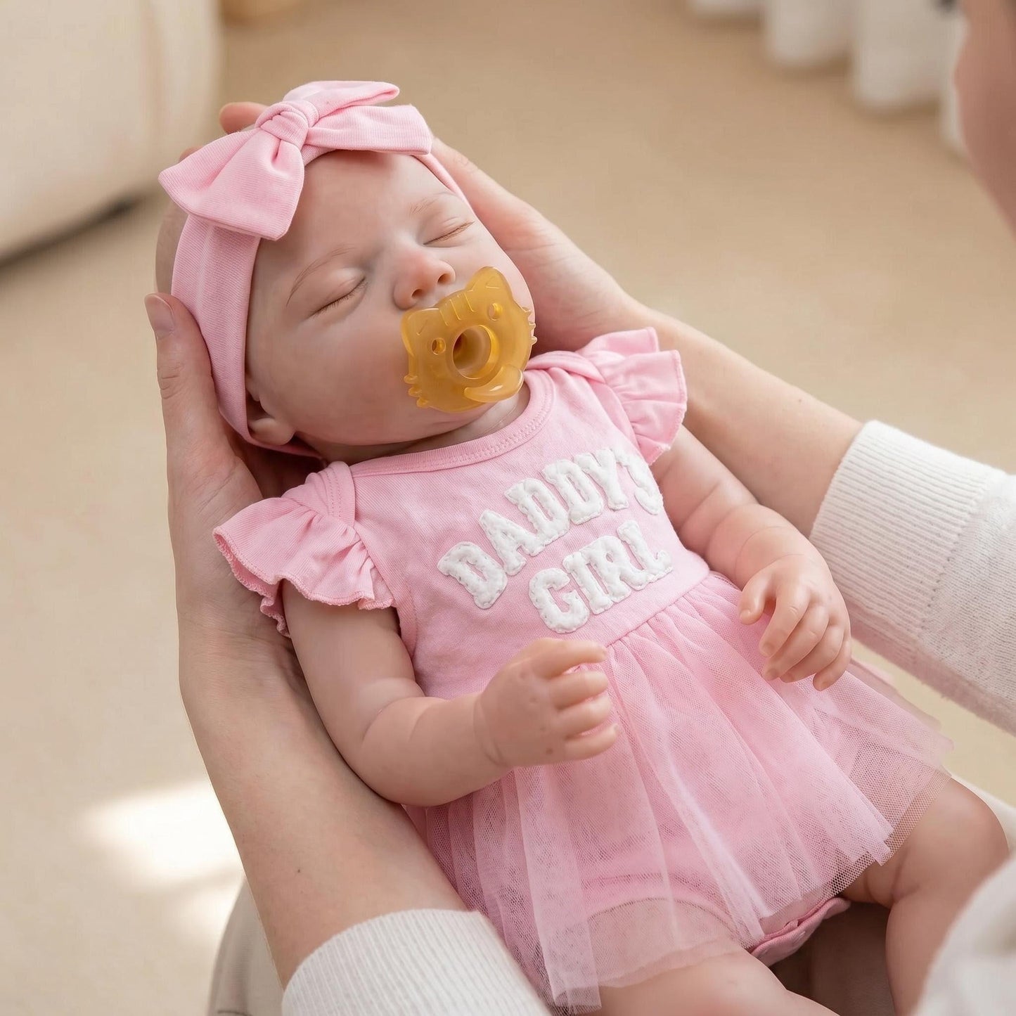 18 Inches Realistic Full Silicone Pascale Reborn Doll Girl in Pink Dress