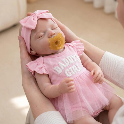 18 Inches Realistic Full Silicone Pascale Reborn Doll Girl in Pink Dress
