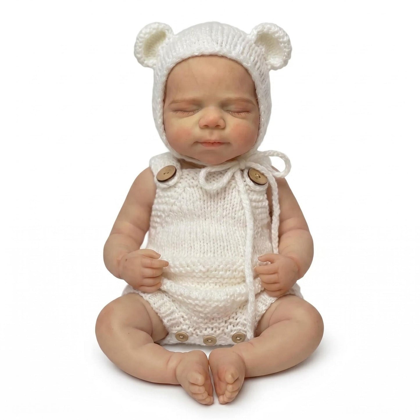 30cm Full Silicone Pascale Reborn Doll Girl in White Outfits