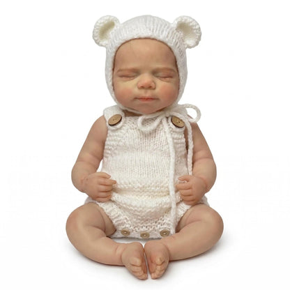 30cm Full Silicone Pascale Reborn Doll Girl in White Outfits