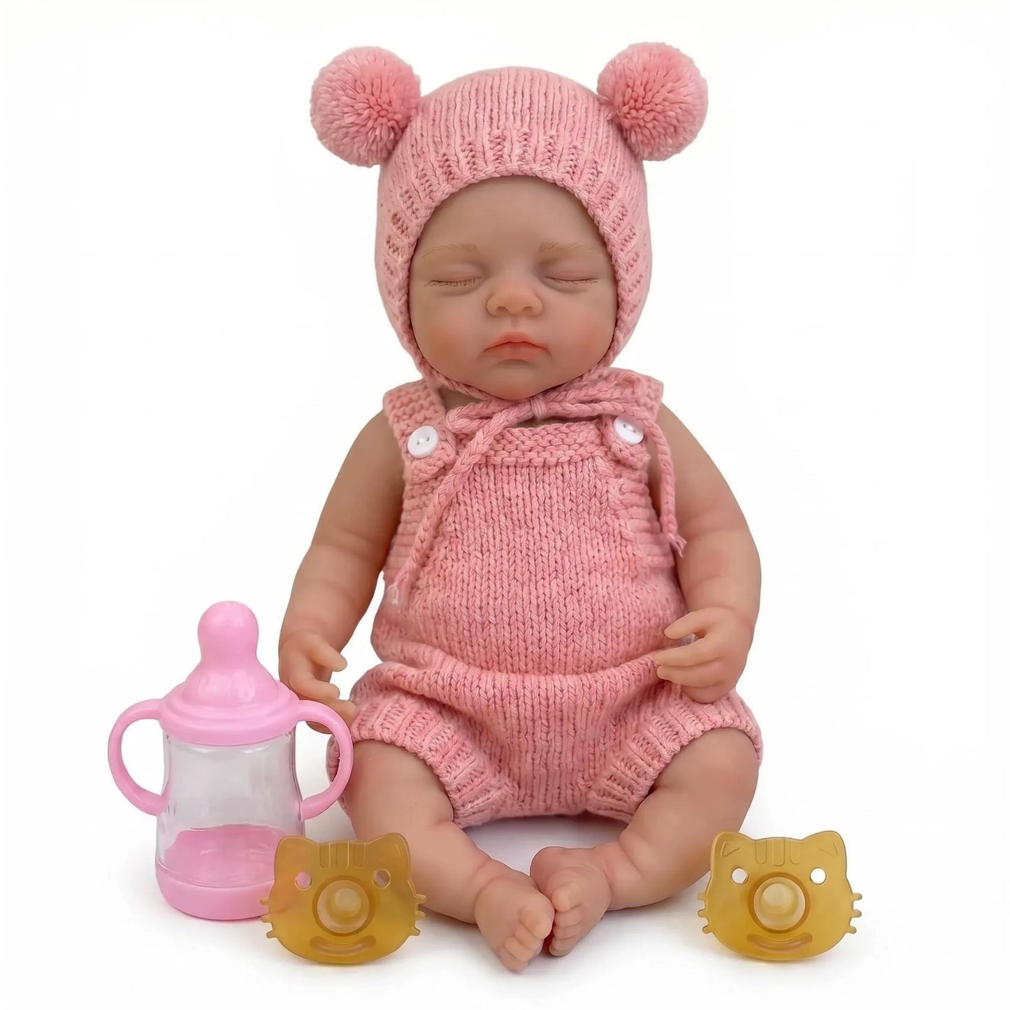 30cm Full Silicone Irys Reborn Doll Girl in Pink Outfits