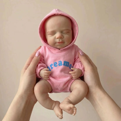 30cm Full Silicone Pascale Reborn Doll Girl in Pink Outfits