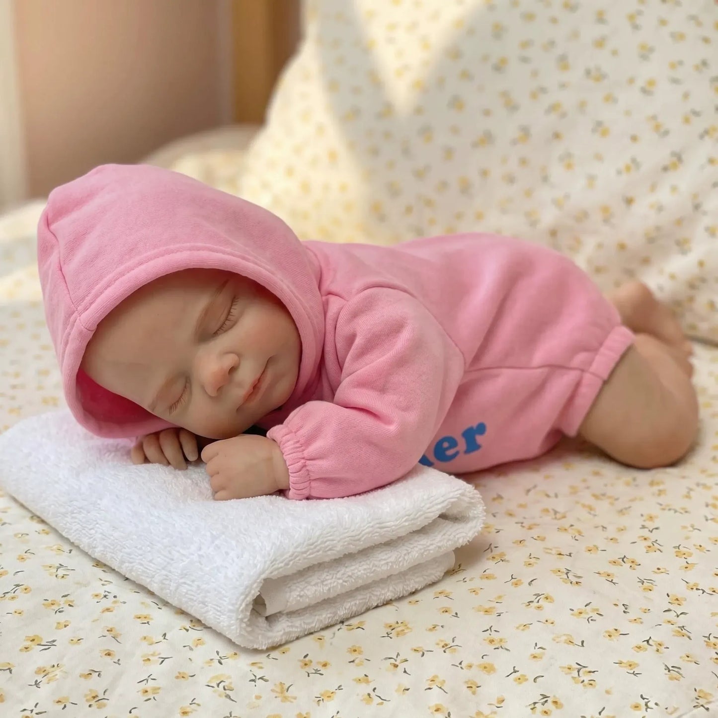 30cm Full Silicone Pascale Reborn Doll Girl in Pink Outfits