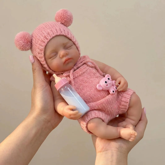 30cm Full Silicone Irys Reborn Doll Girl in Pink Outfits