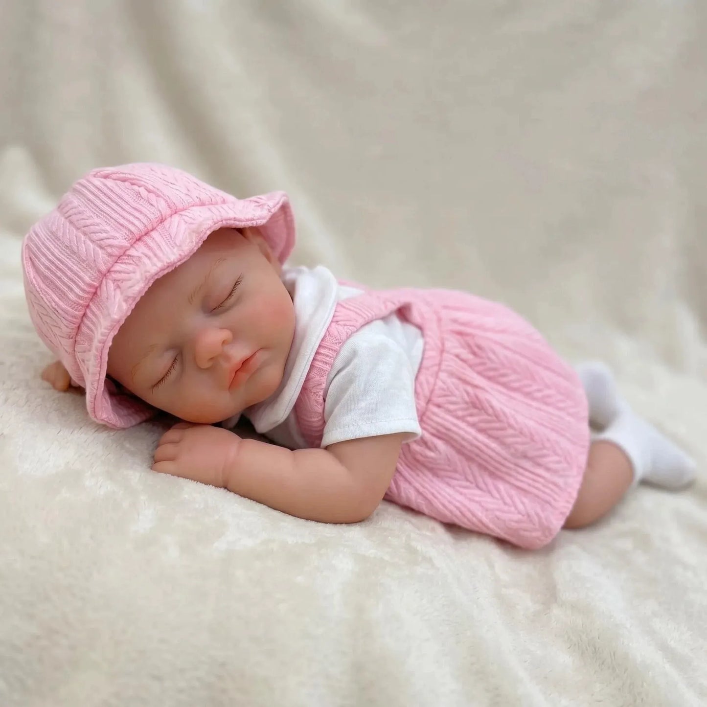 30cm Full Silicone Irys Reborn Doll Girl in Pink Dress