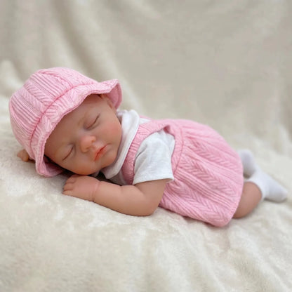 30cm Full Silicone Irys Reborn Doll Girl in Pink Dress