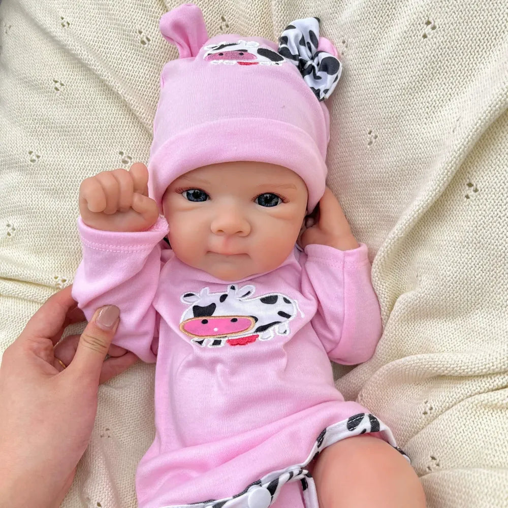 18 Inches Lifelike Full Silicone Bettie Reborn Doll Girl in Pink Outfits