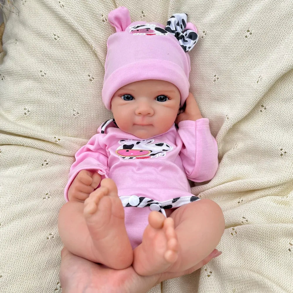 18 Inches Lifelike Full Silicone Bettie Reborn Doll Girl in Pink Outfits