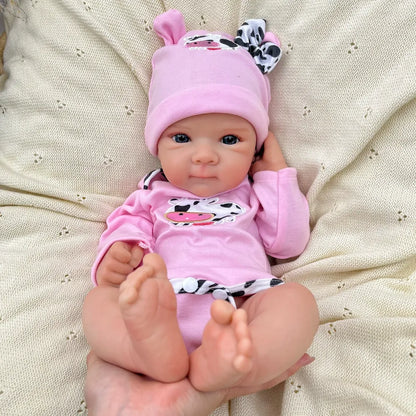 18 Inches Lifelike Full Silicone Bettie Reborn Doll Girl in Pink Outfits