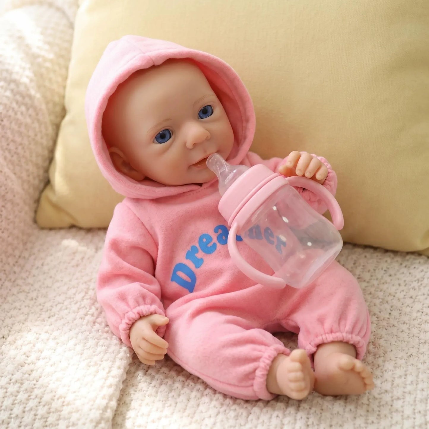 30cm Full Silicone Felicia Reborn Baby Girl in Pink Outfits