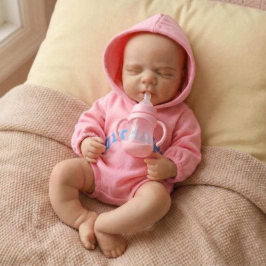 30cm Full Silicone Pascale Reborn Doll Girl in Pink Outfits