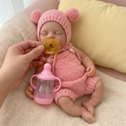 30cm Full Silicone Irys Reborn Doll Girl in Pink Outfits
