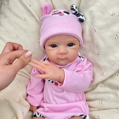 18 Inches Lifelike Full Silicone Bettie Reborn Doll Girl in Pink Outfits