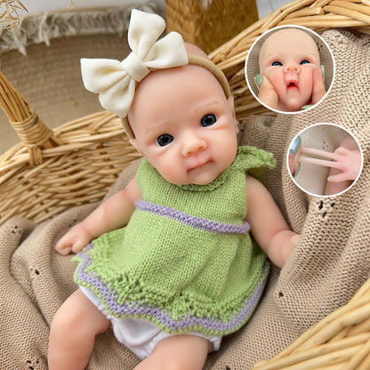 30cm Full Silicone Bettie Reborn Baby Girl in Green Sweater