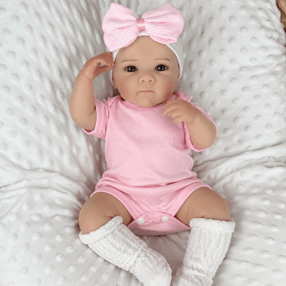 18 Inches Lifelike Blue Eyes Bettie Reborn Dolls Girl In Pink Bodysuits