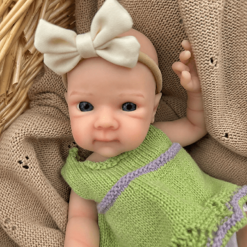 30cm Full Silicone Bettie Reborn Baby Girl in Green Sweater