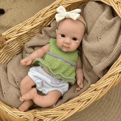 30cm Full Silicone Bettie Reborn Baby Girl in Green Sweater