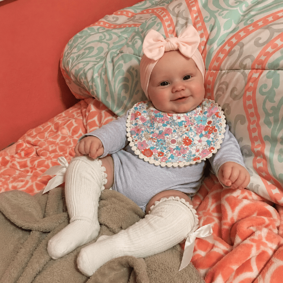 50cm Lifelike Open Eyes Smile Maddie Reborn Baby Girl In Gray Outfits