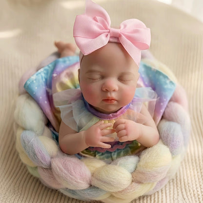 30cm Lifelike Closed Eyes Silicone Reborn Baby Girl Luna in Unicorn Dress