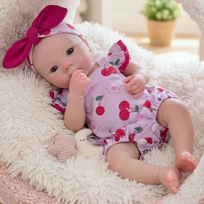30cm Full Silicone Bettie Reborn Baby Girl in Cherry Romper