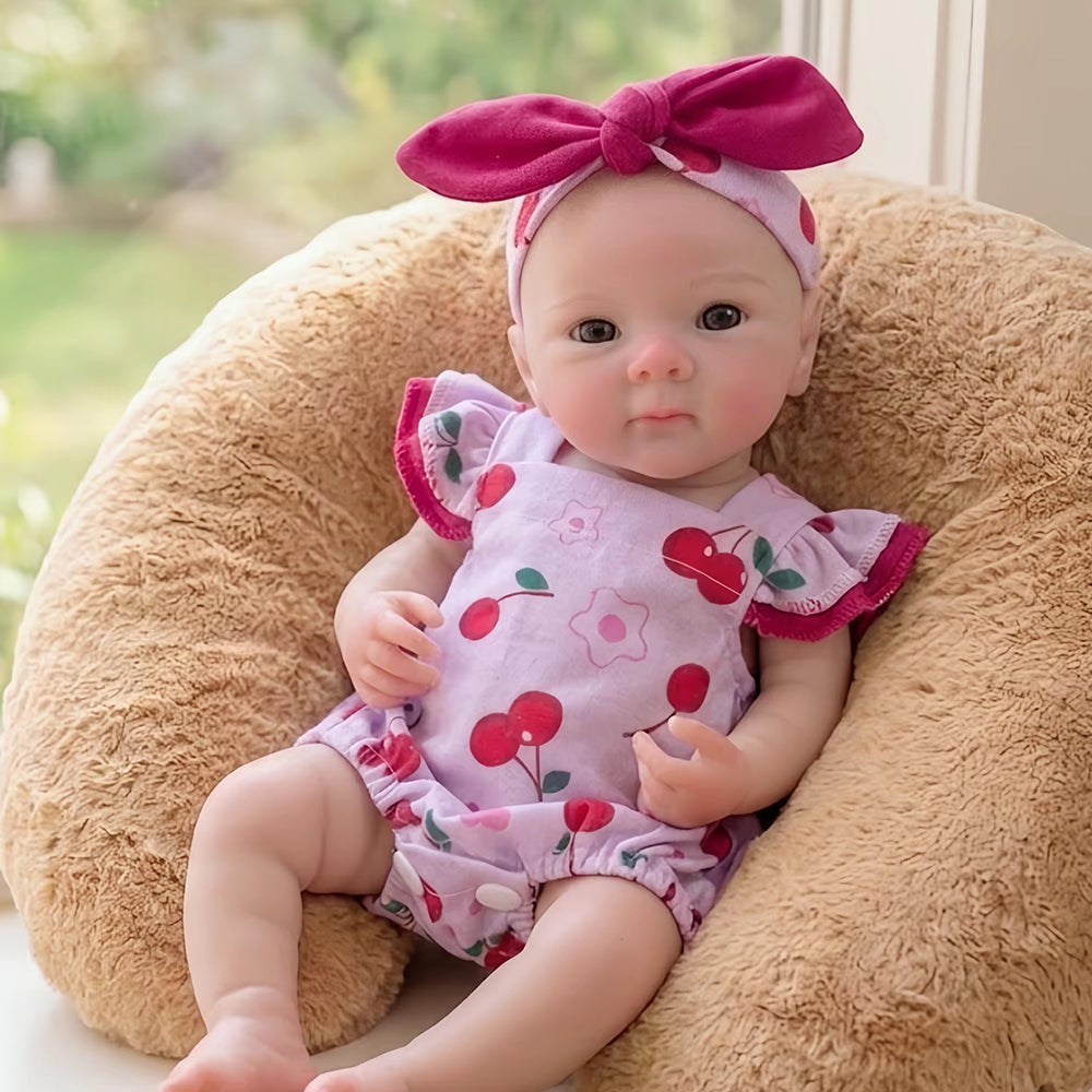 30cm Full Silicone Bettie Reborn Baby Girl in Cherry Romper