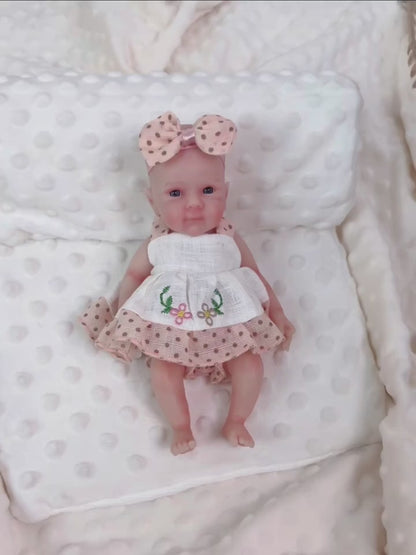20cm Soft Full Silicone Bettie Reborn Baby Girl In White Dress