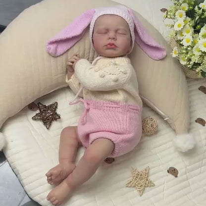 20 Inches Asleep Loulou Reborn Doll Girl in Pink Clothes and Hat