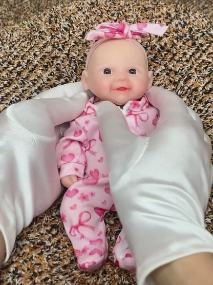 20cm Open Eyes Silicone Mini Reborn Twin Girls-Bettie and Vivienne