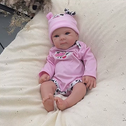 18 Inches Lifelike Full Silicone Bettie Reborn Doll Girl in Pink Outfits
