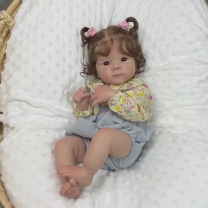 48cm Open Eyes Soft Body Reborn Doll Bettie In Floral Clothes