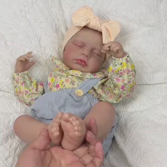 20 Inches Asleep LouLou Reborn Doll Girl in Floral Clothes