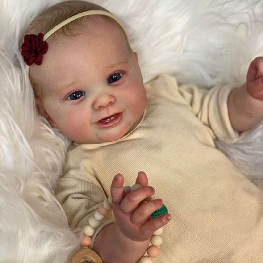 Merle 24 inch Realistic open eyes Reborn Doll with Drawn Hair-Kodi