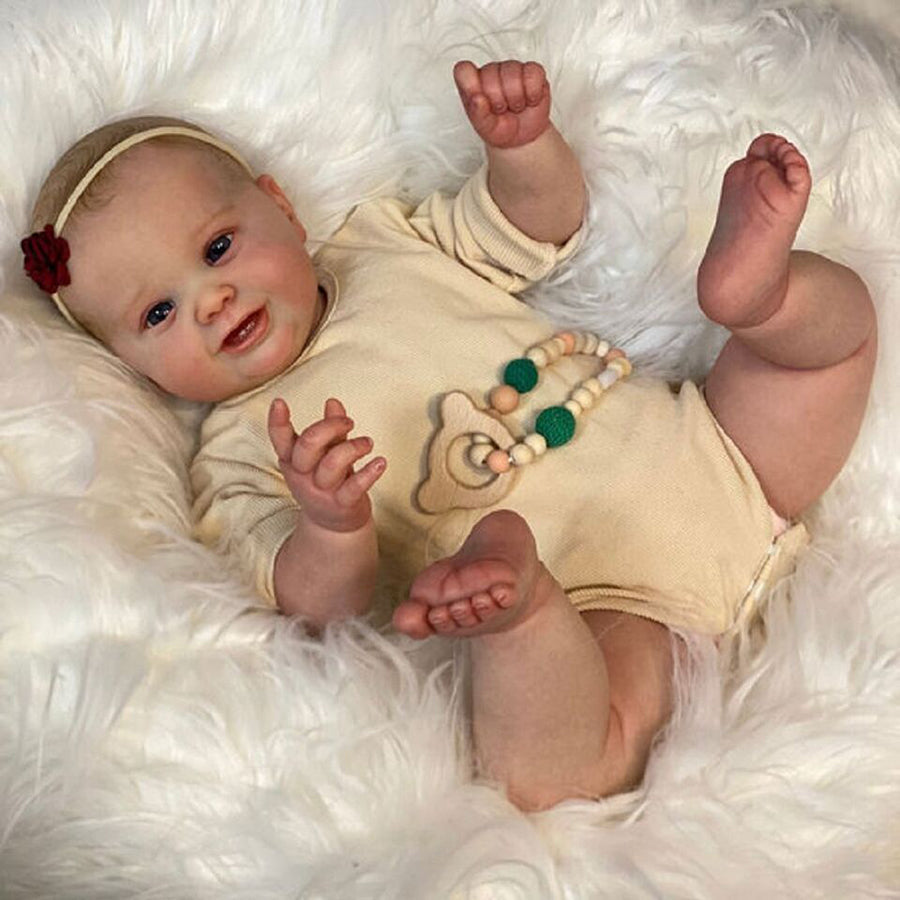 Merle 24 inch Realistic open eyes Reborn Doll with Drawn Hair-Kodi