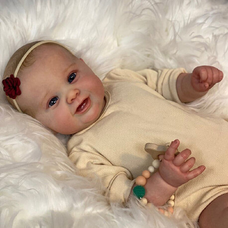 Merle 24 inch Realistic open eyes Reborn Doll with Drawn Hair-Kodi