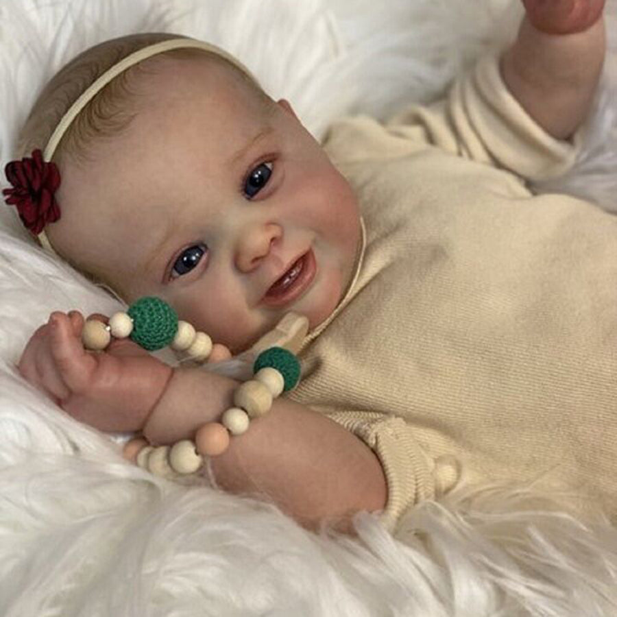 Merle 24 inch Realistic open eyes Reborn Doll with Drawn Hair-Kodi